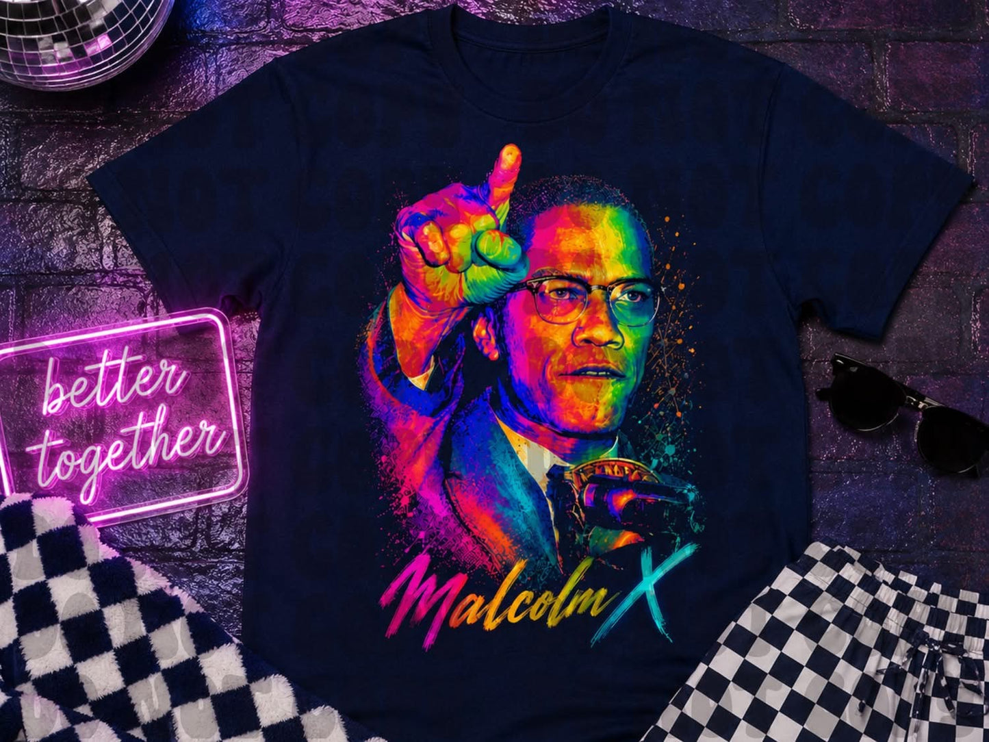 Malcom X Neon*blk tee* (Copy)