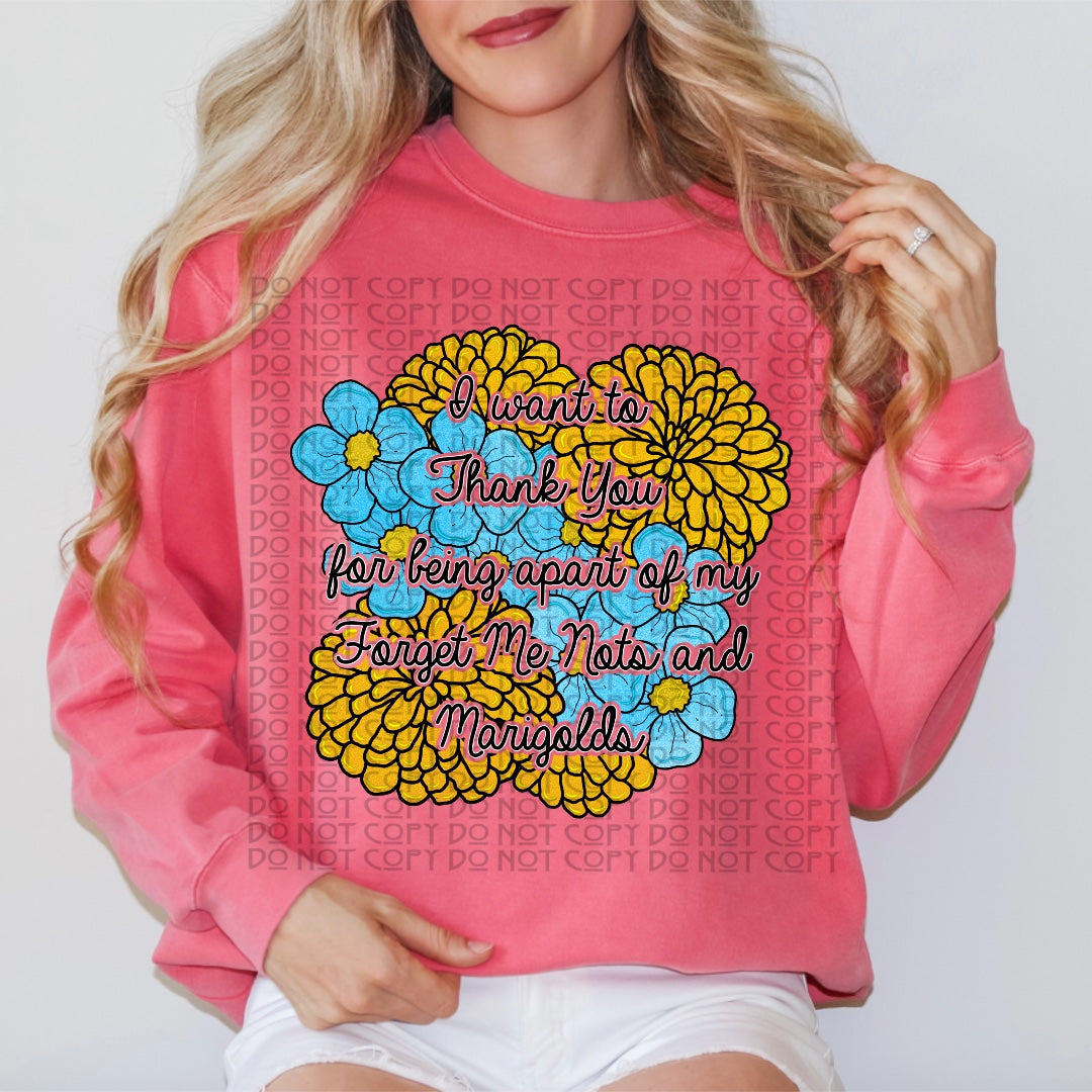 Forget Me Nots And Marigolds