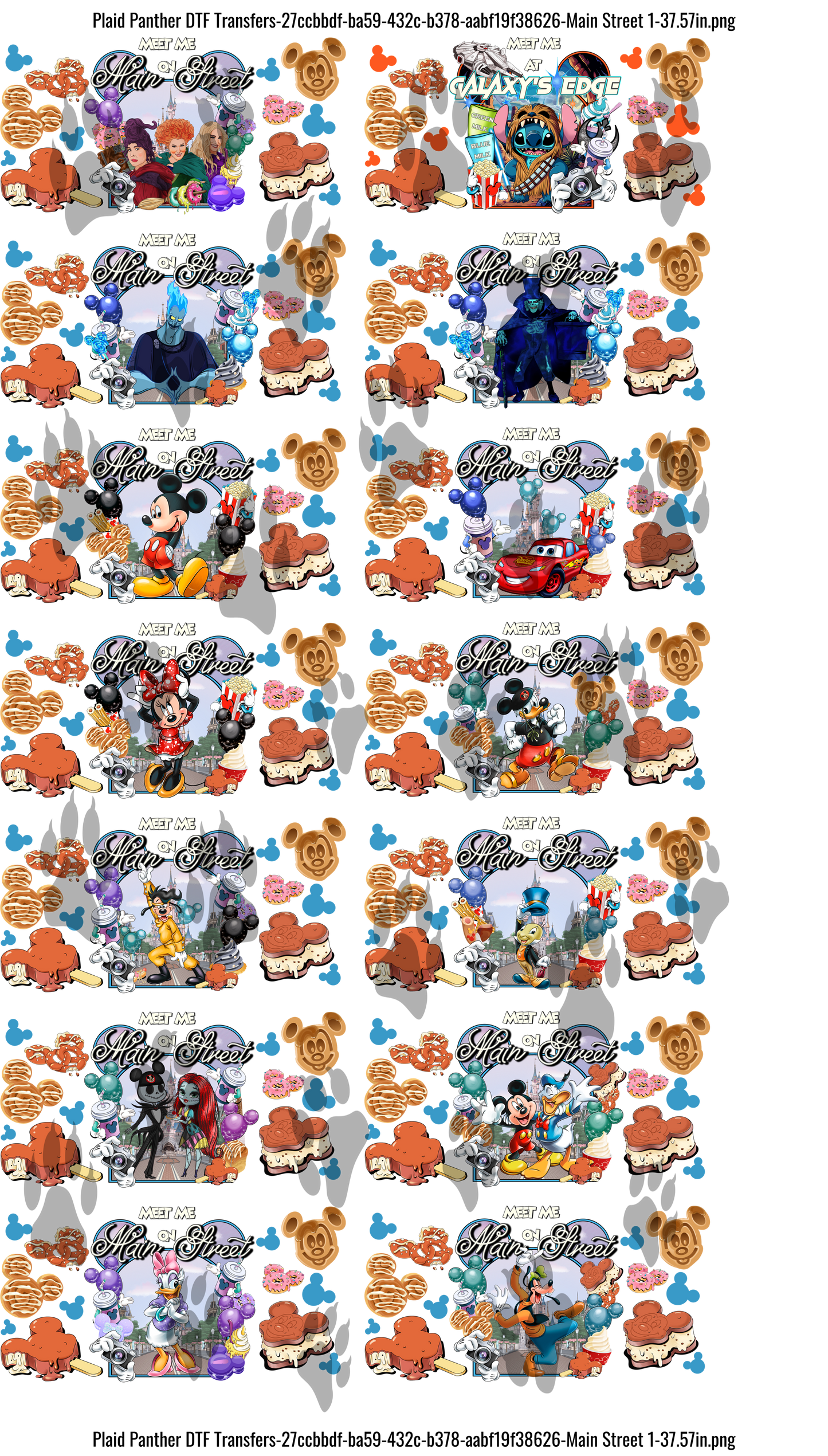 Main Street 1 themed uv gangsheet