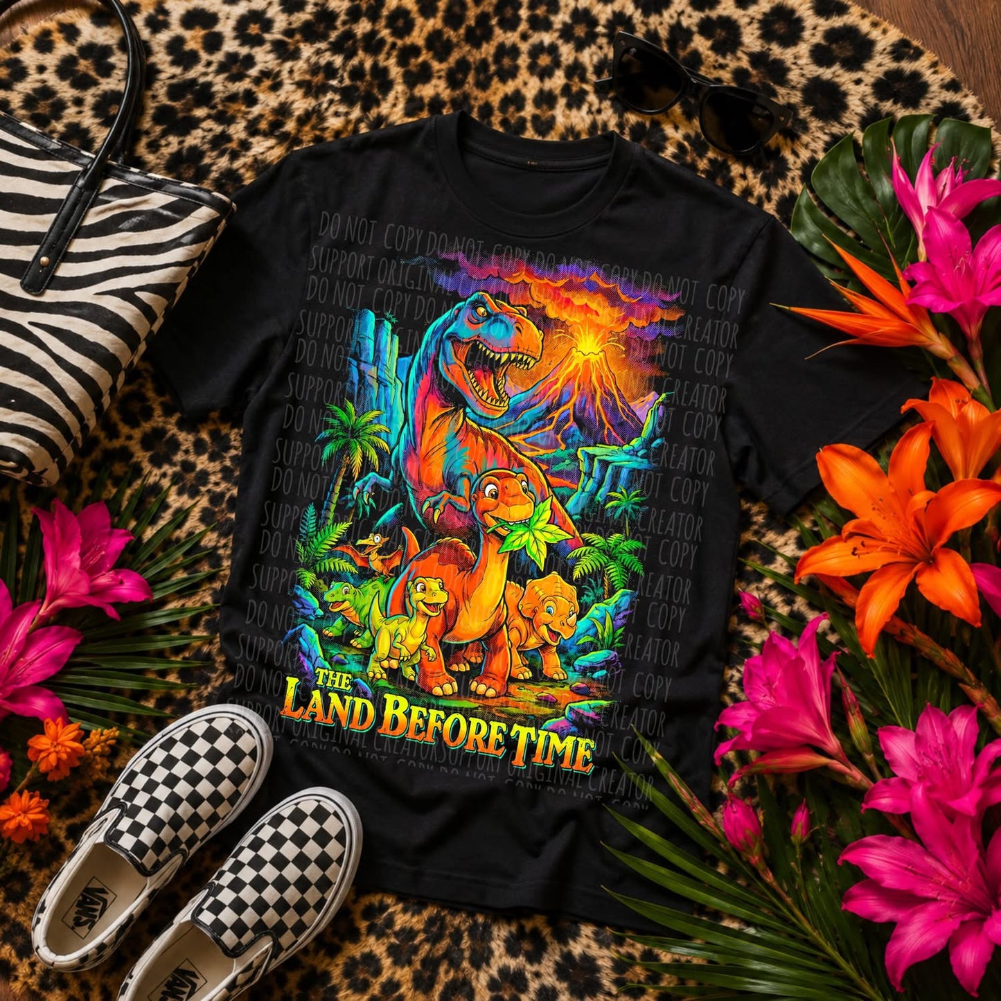 Dinosaur Land Movie Blk Tee