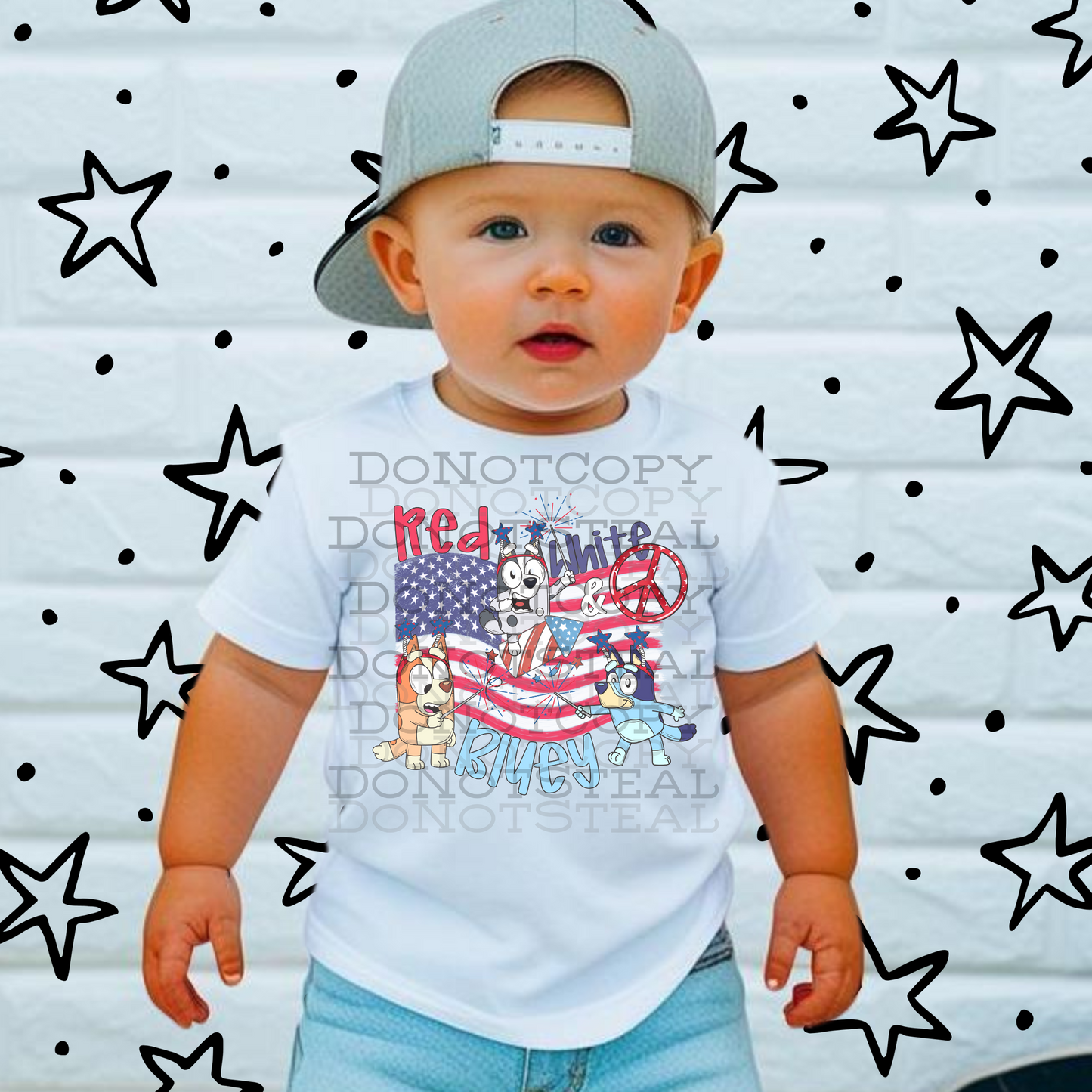 Red White and Blue Puppy
