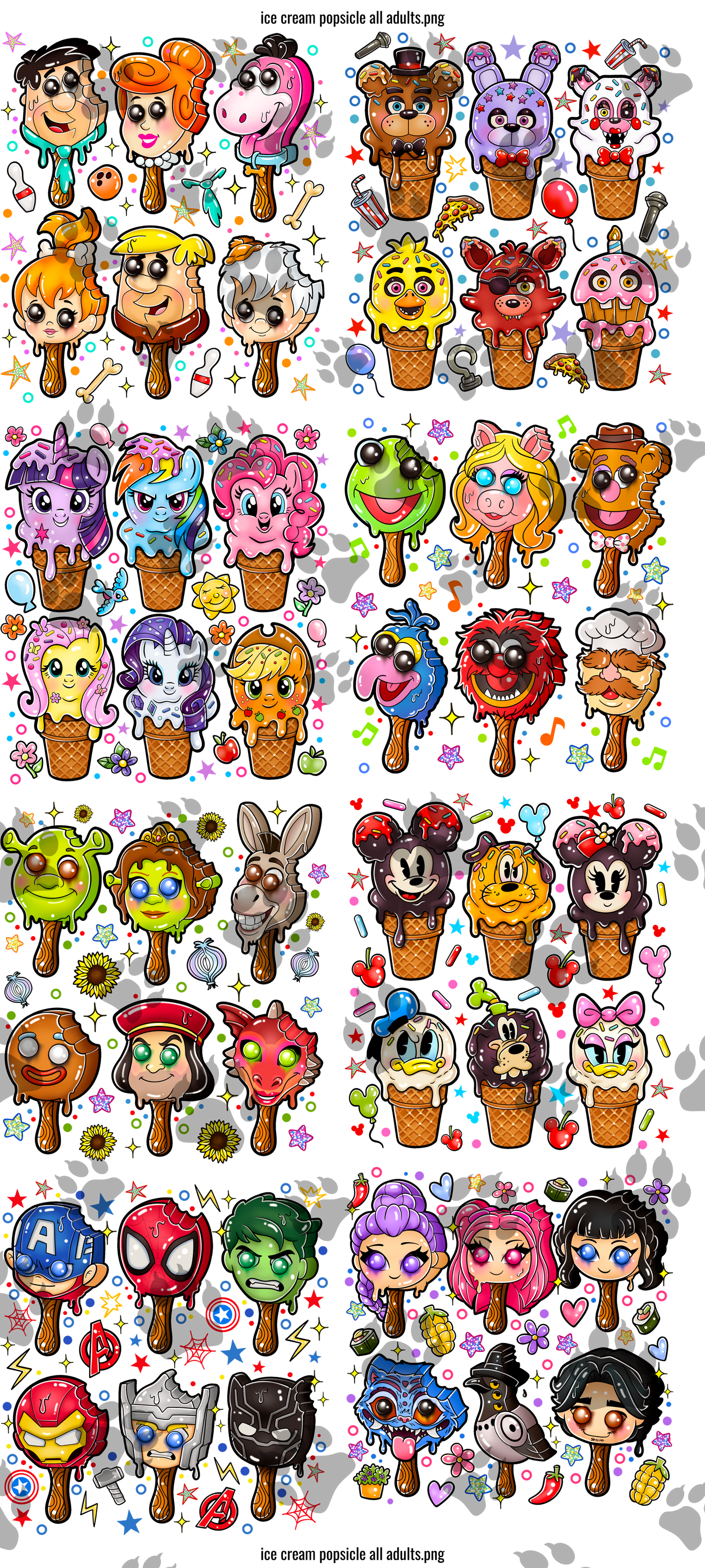 Ice Cream Pops DTF GANGSHEET 1