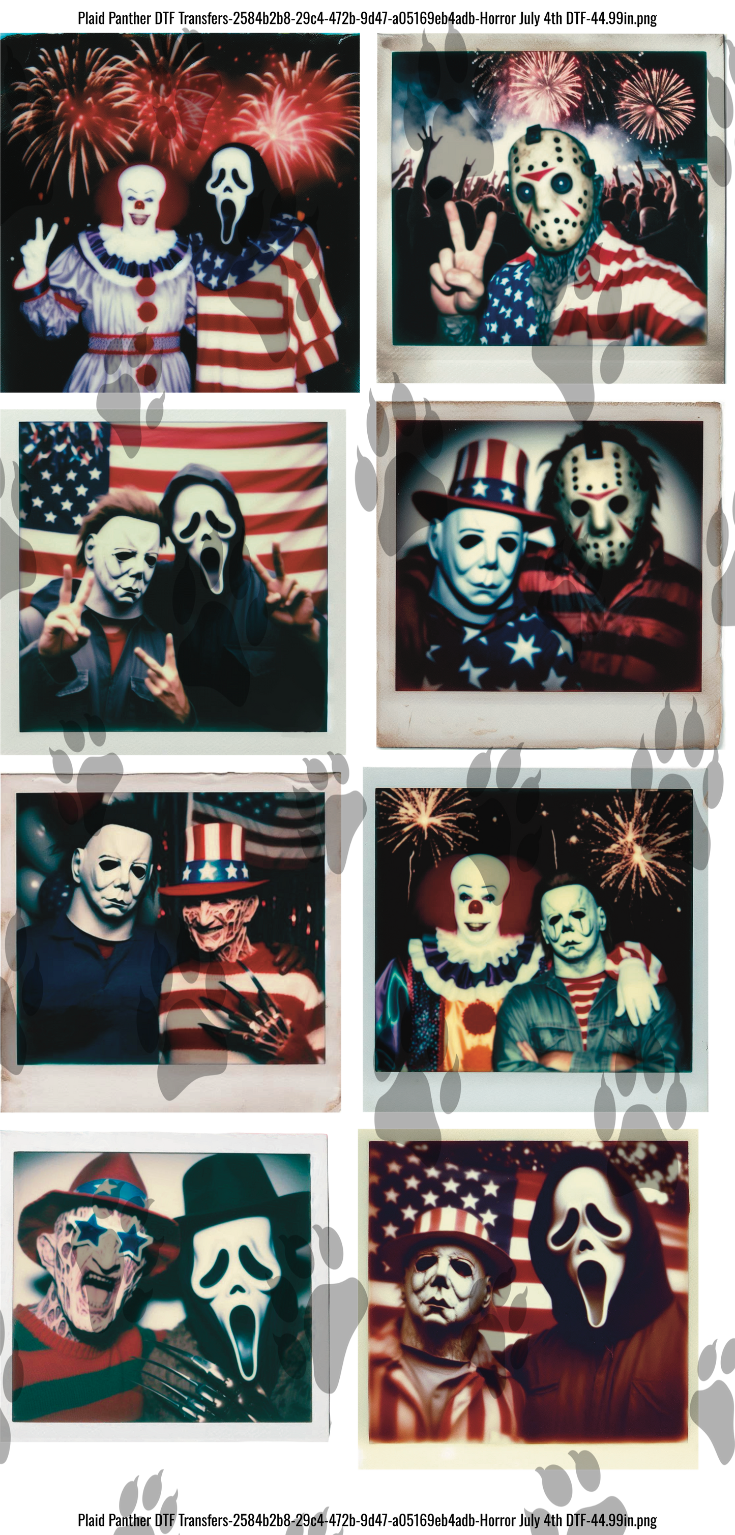Horror 4th of July DTF GANGSHEET