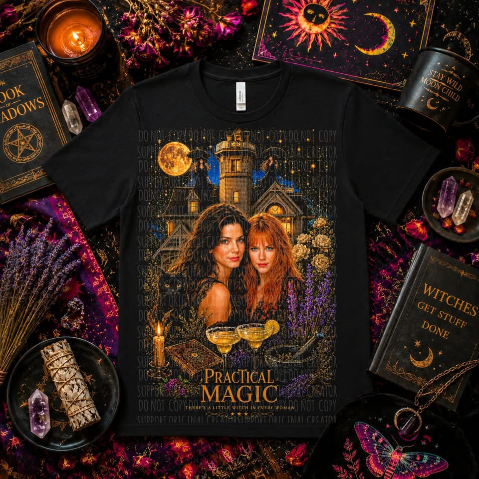 PRACTICAL MAGIC blk tee