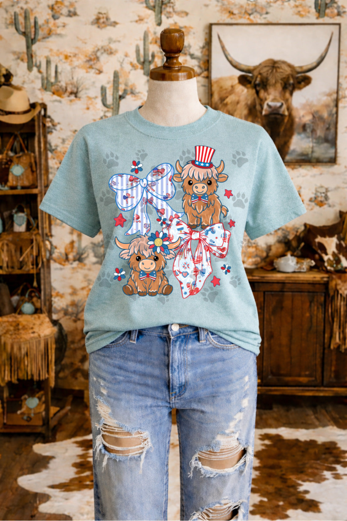 Patriotic Highland Cows