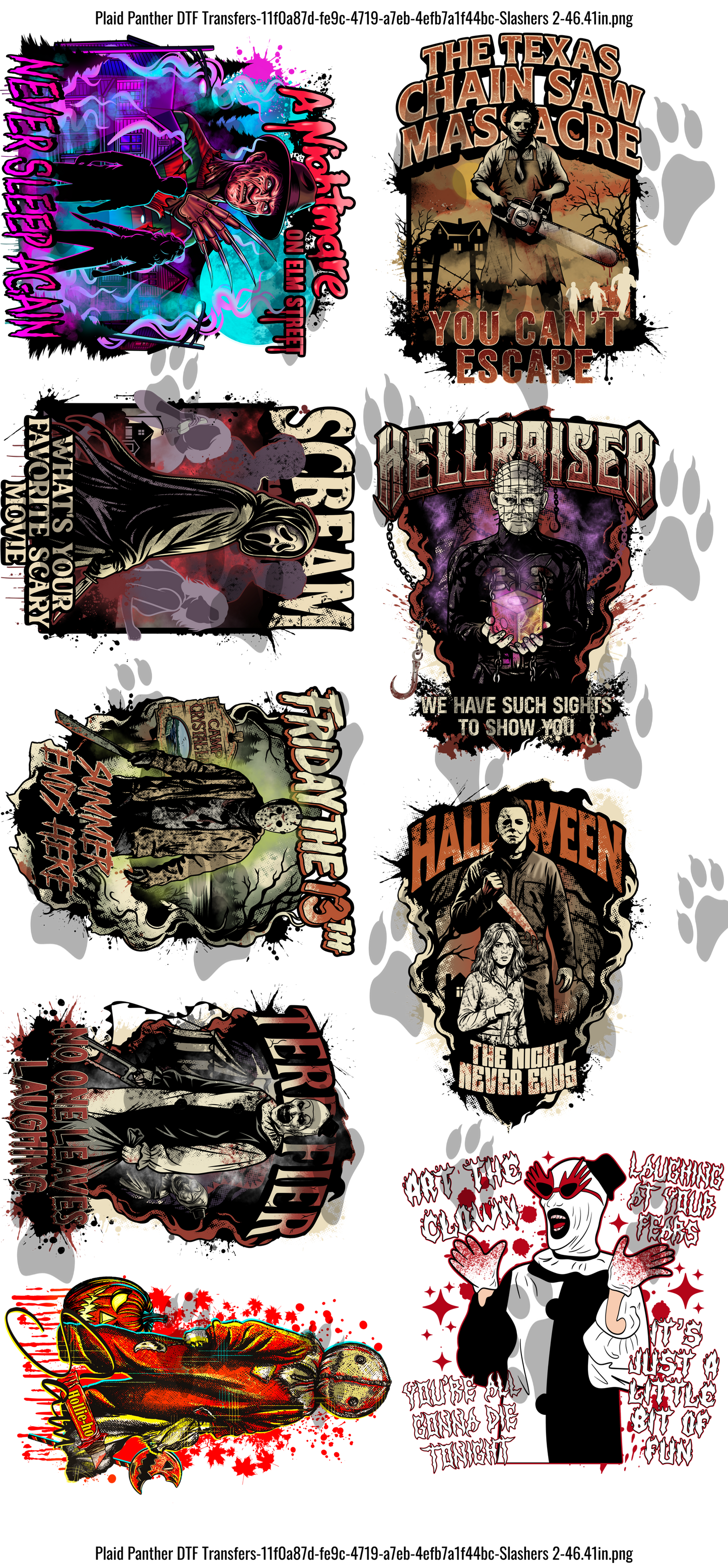 Slasher 2 DTF Gangsheet