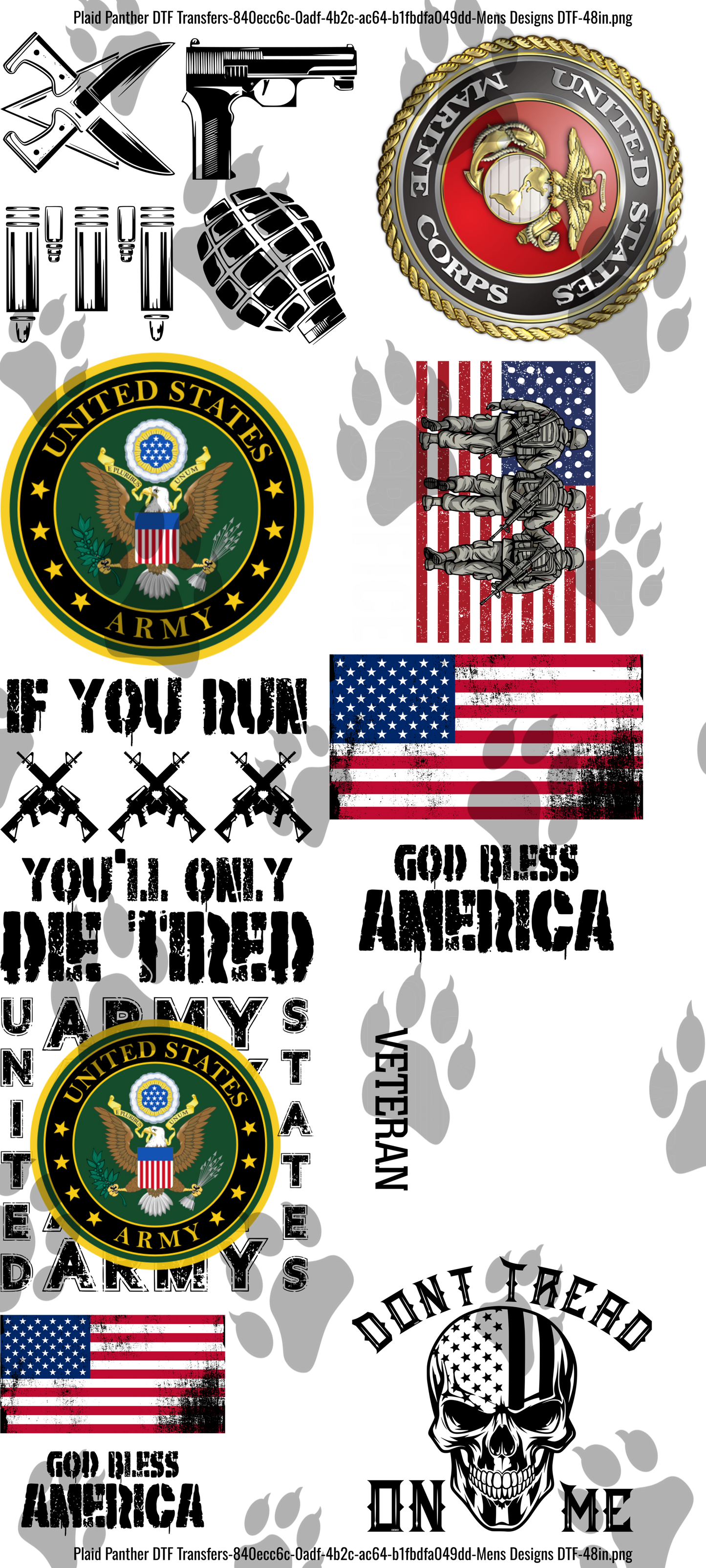 Military DTF GANGSHEET