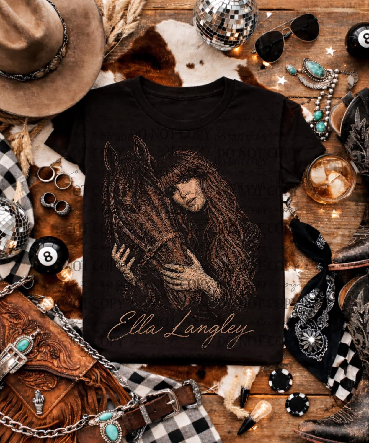 EL Horse Sepia Black Tee