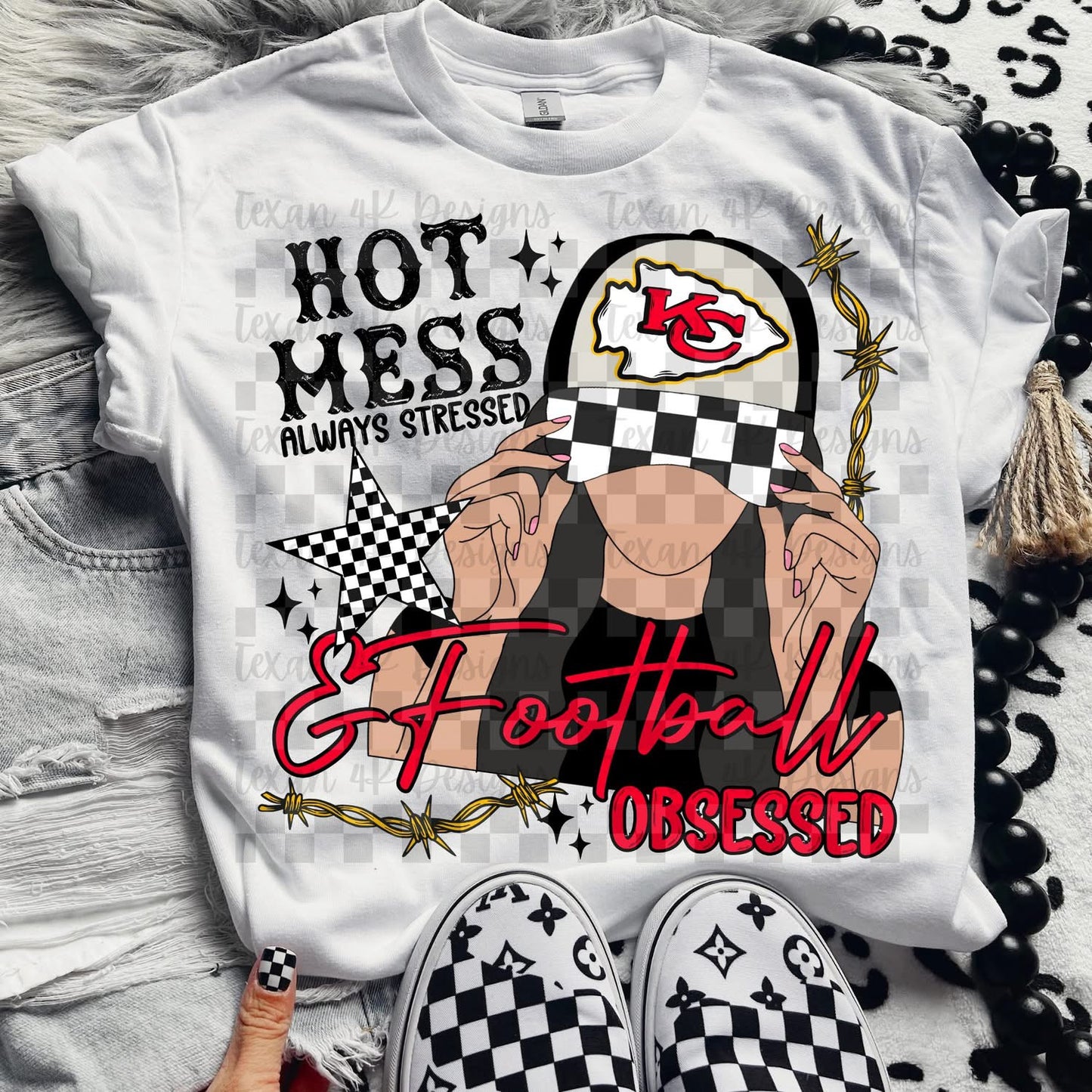 Hot Mess Football Obsessed Chief