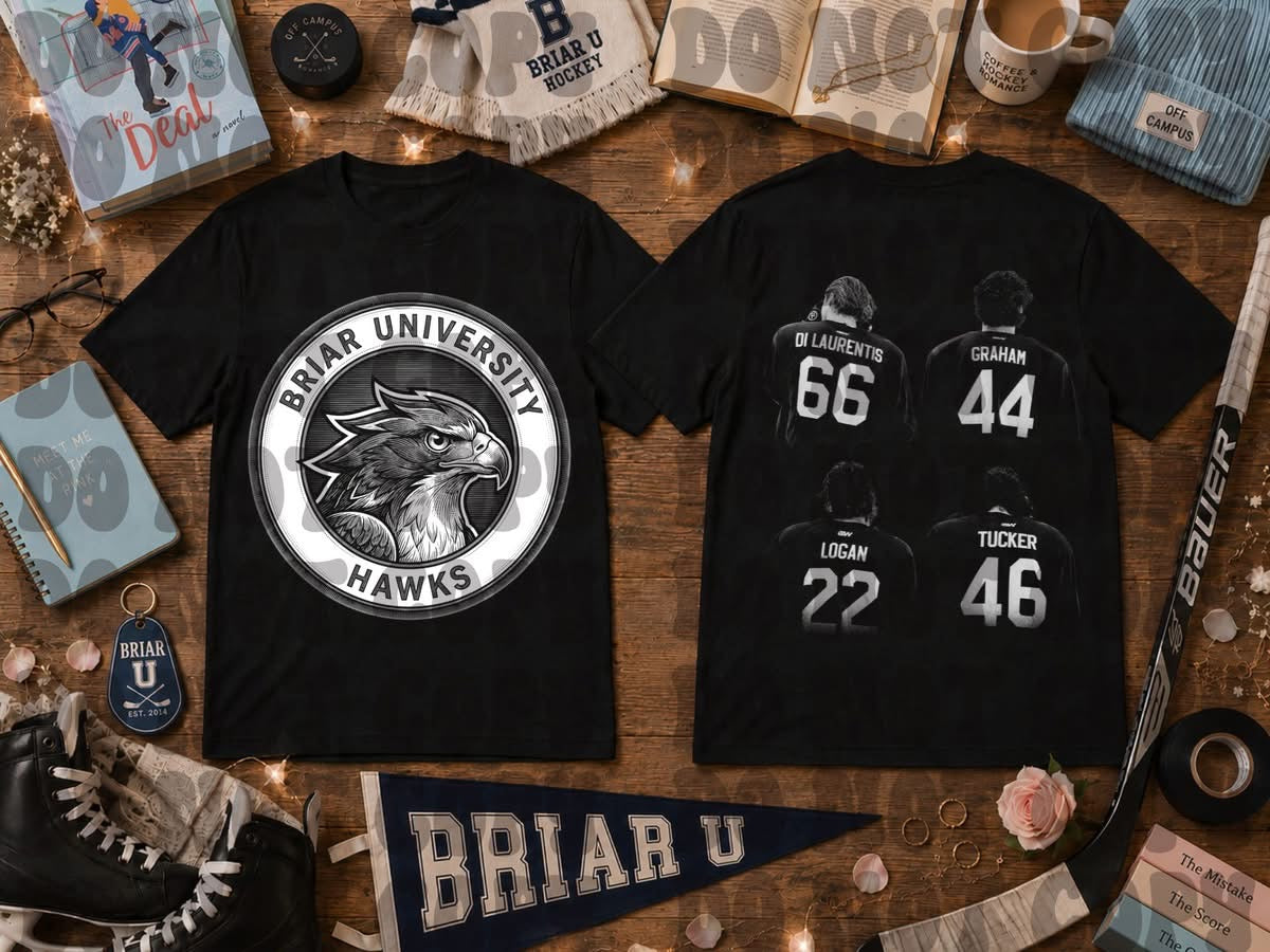 Briar White blk tee
