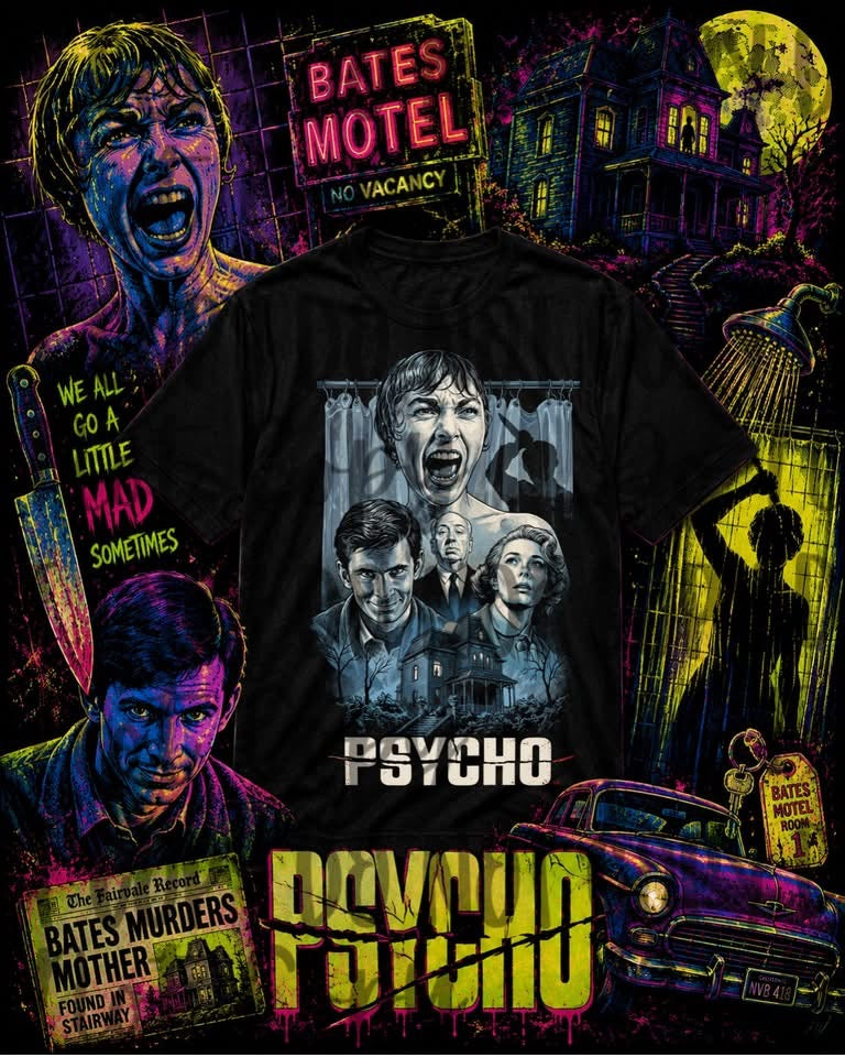 Psycho BLK Tee DTF Transfer