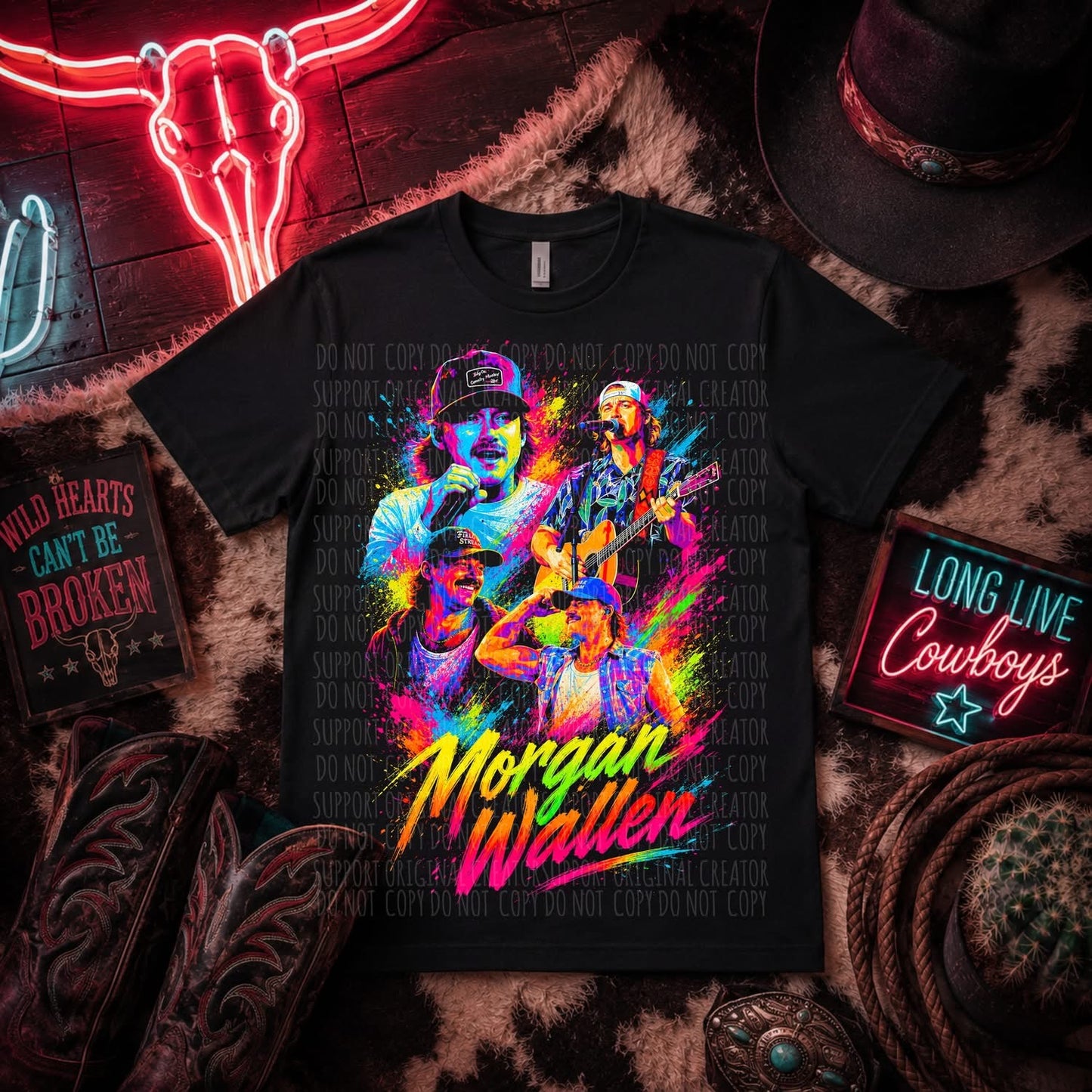 Neon Morgan BLK Tee