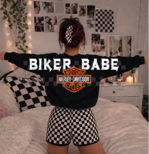 Biker Babe white *Back Design*