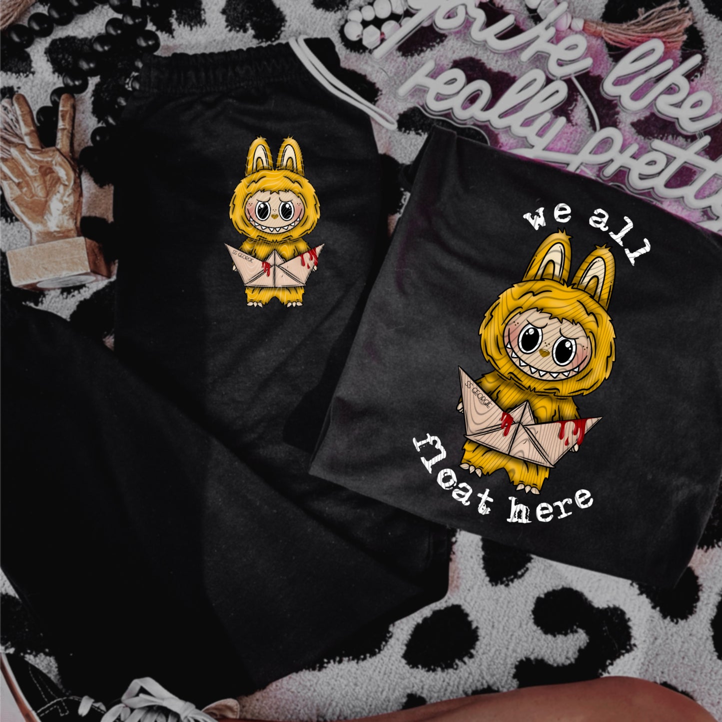 Float Here - white font