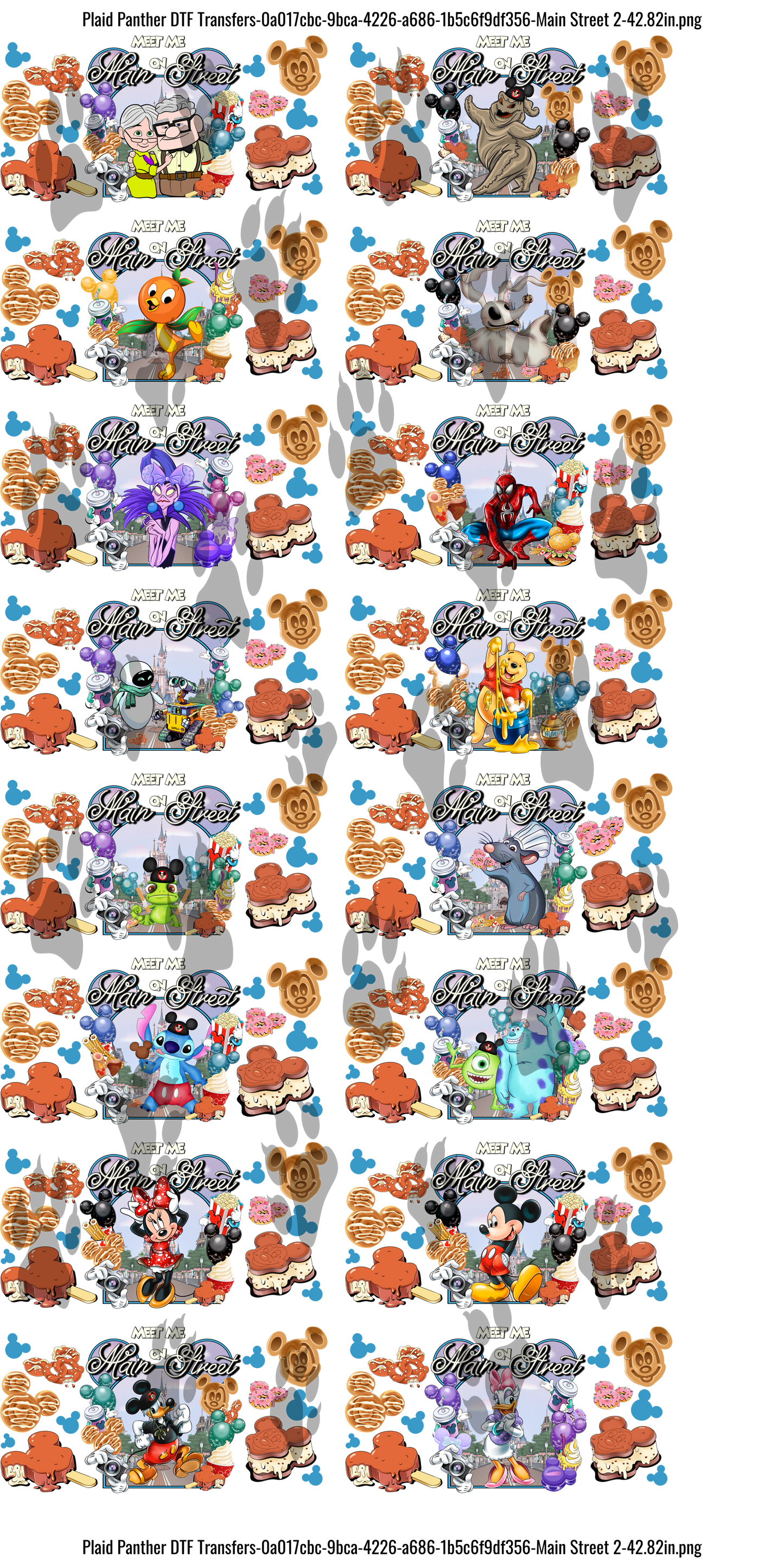 Main Street 2 themed uv gangsheet