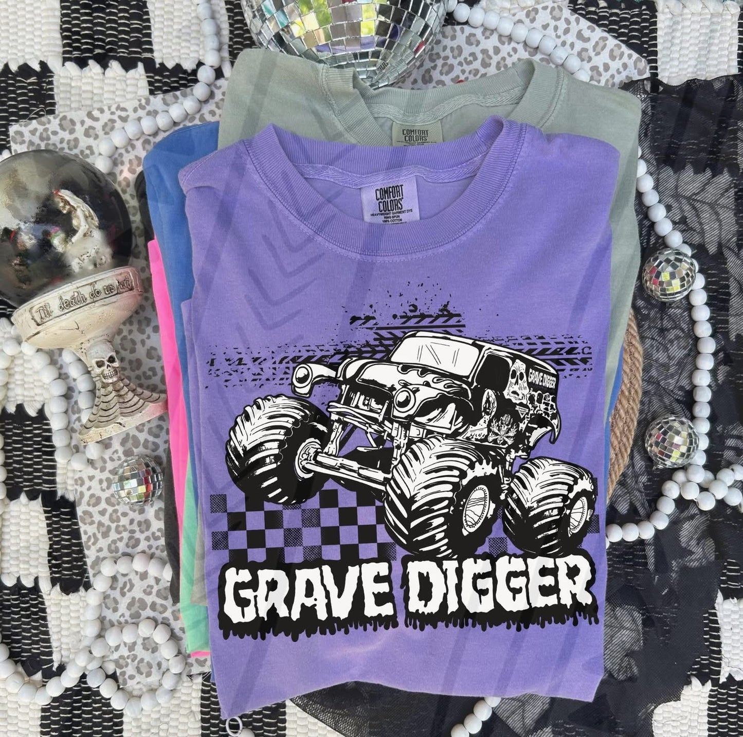 MJ Black and White Grave Digger