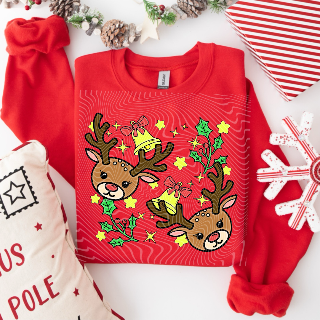 Reindeer With Bells And Holly