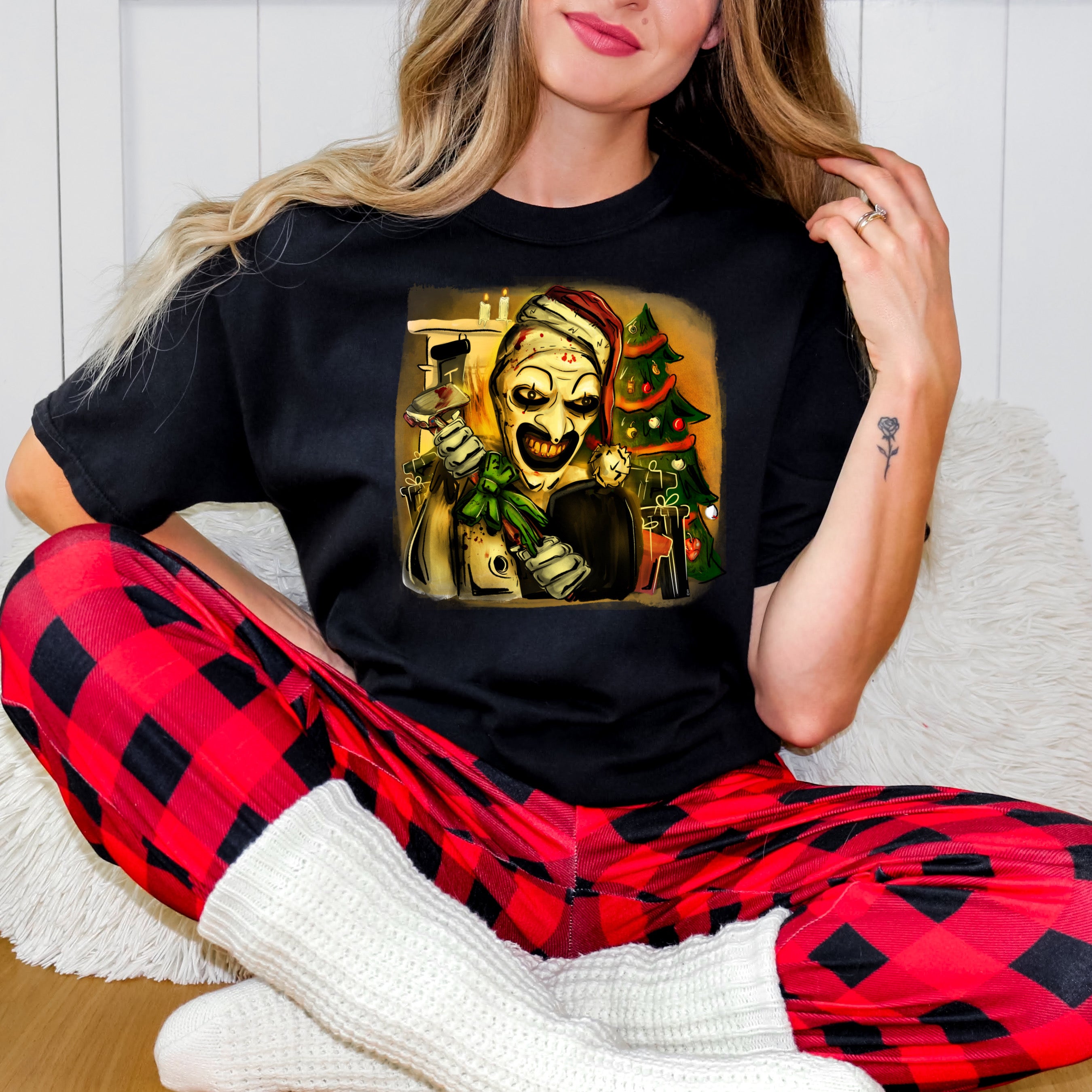 Terrifier Christmas Plaid Panther DTF Transfers