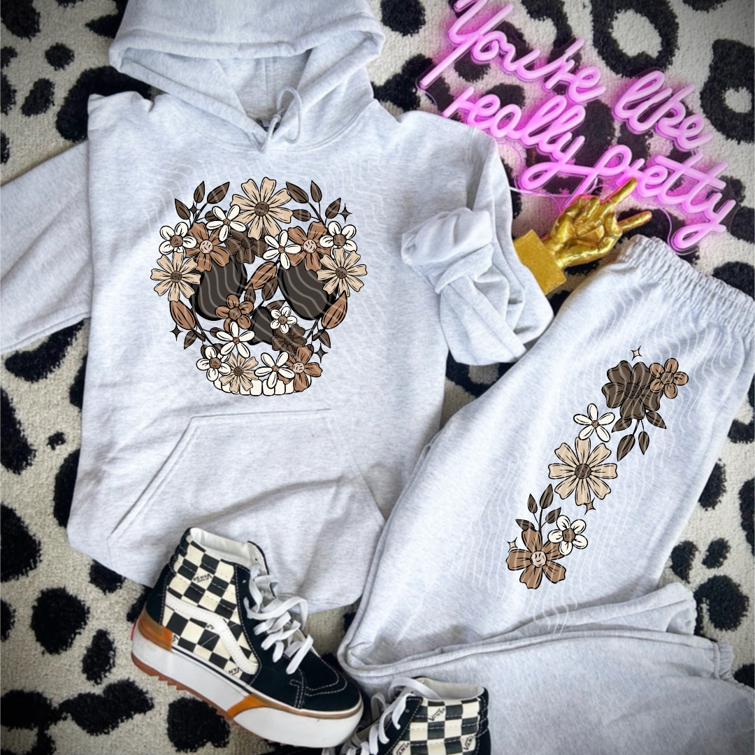 Brown Floral Skellie