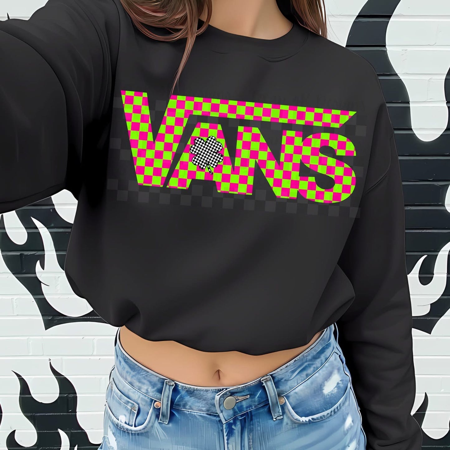 Van Pink Green Checker