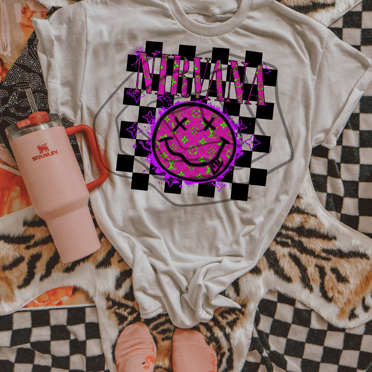 Checkered Boujee Band Tee (Copy)