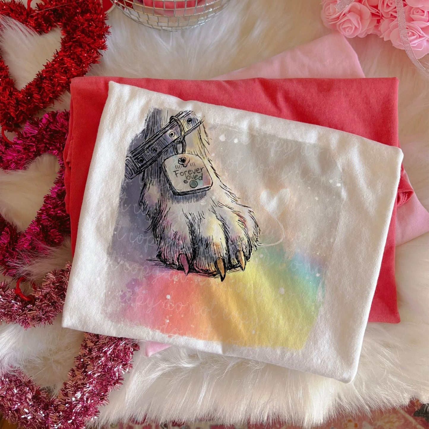 Forever Loved Rainbow Cat Paw