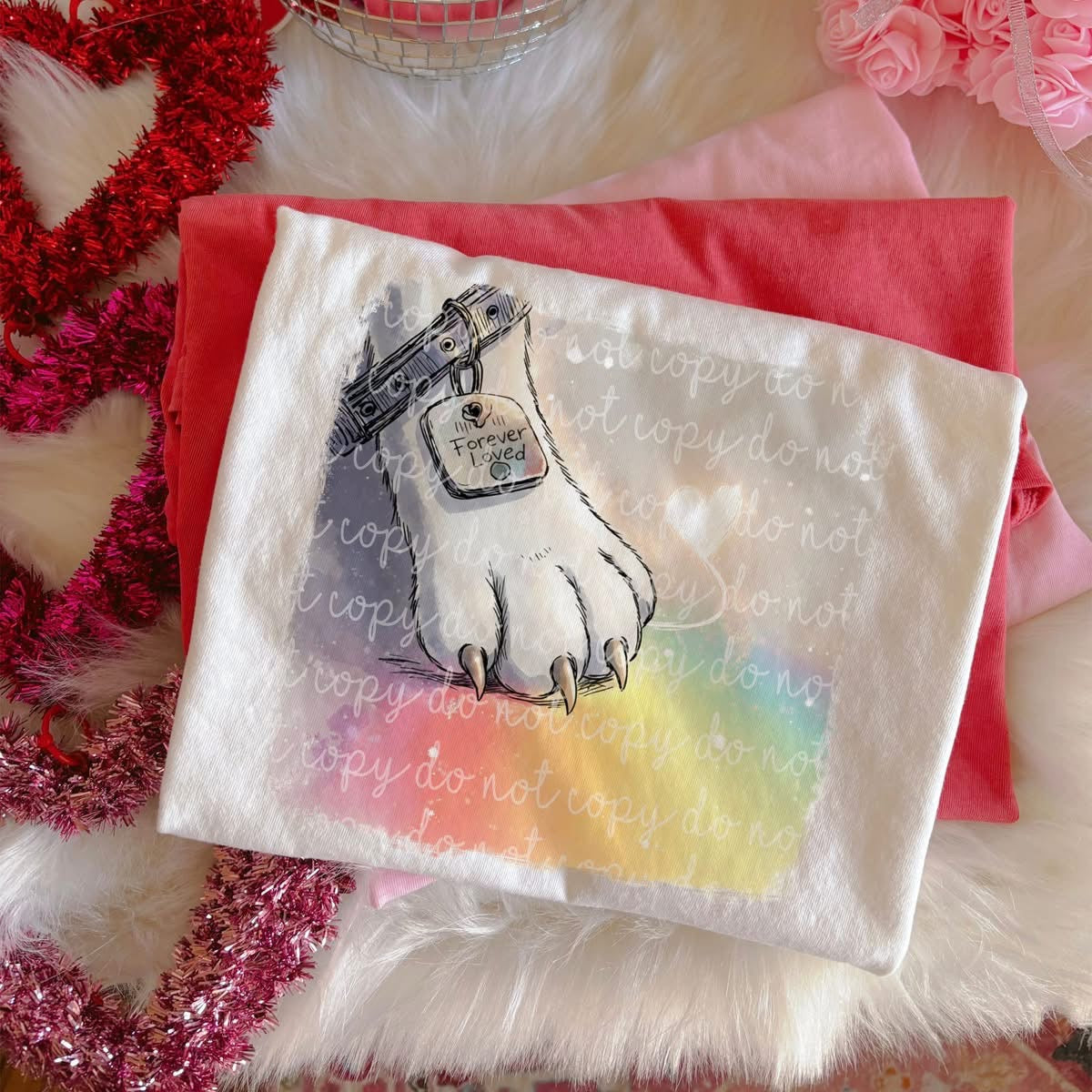 Forever Loved Rainbow Dog Paw