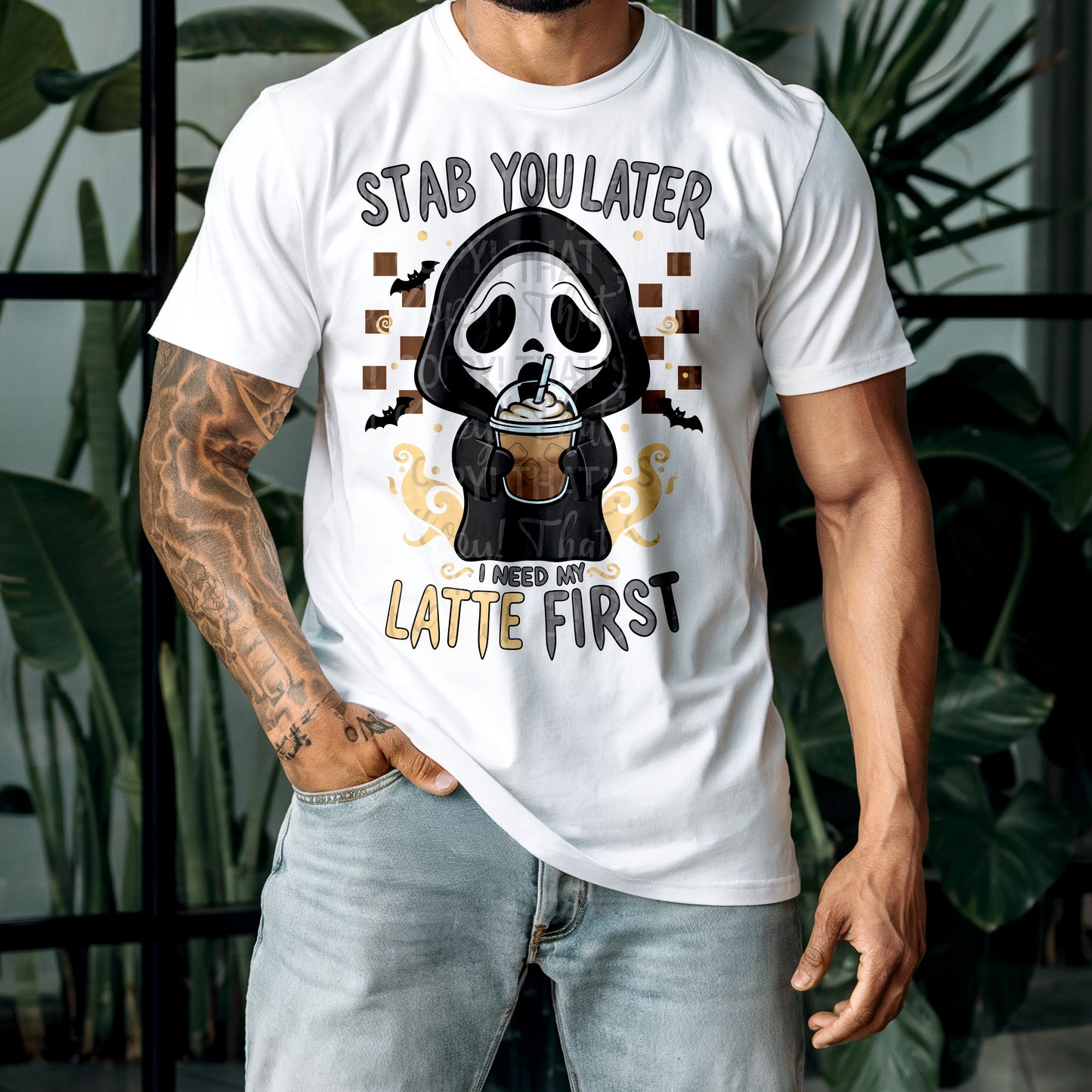 Stab You Later Latte First