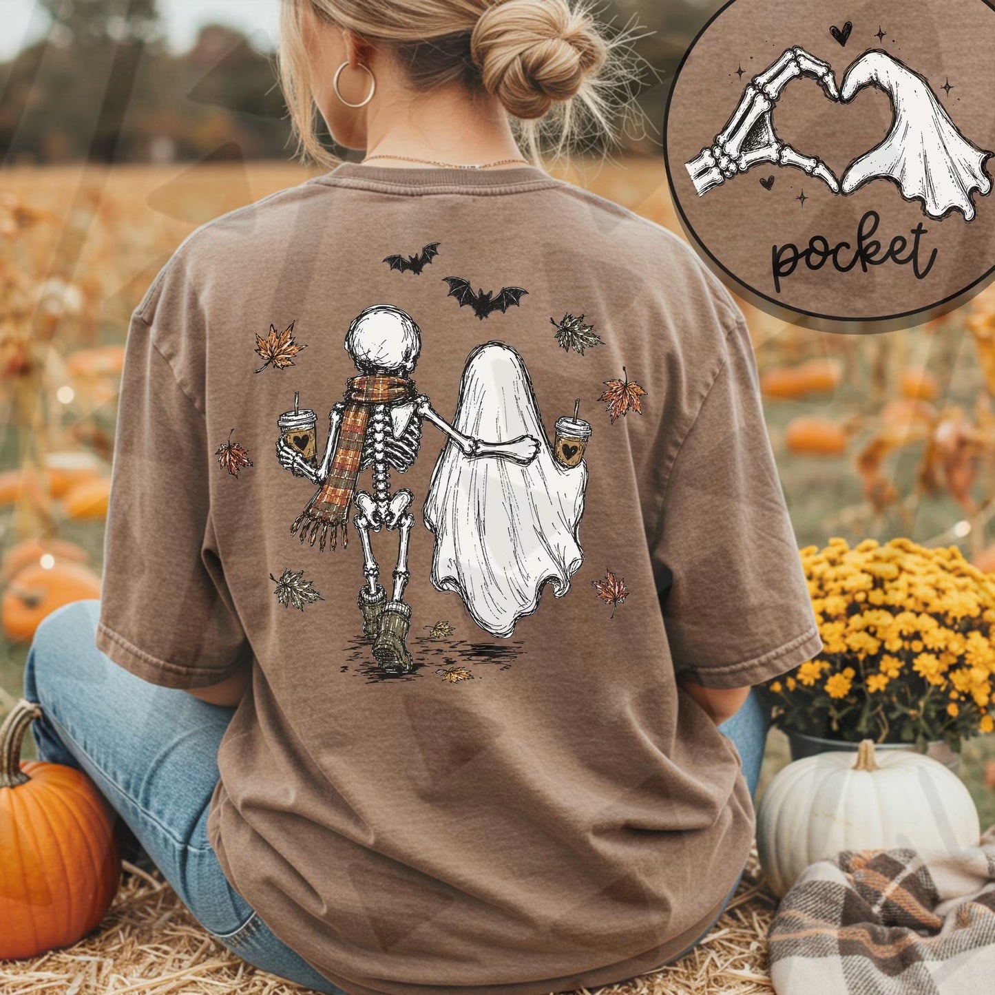 Skeleton & Ghost Couple Pocket DTF