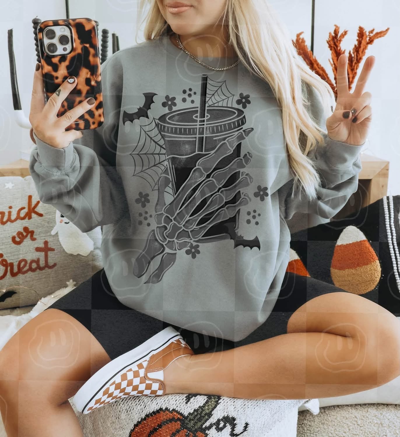 Skeleton Hand Coffee Cup Bats