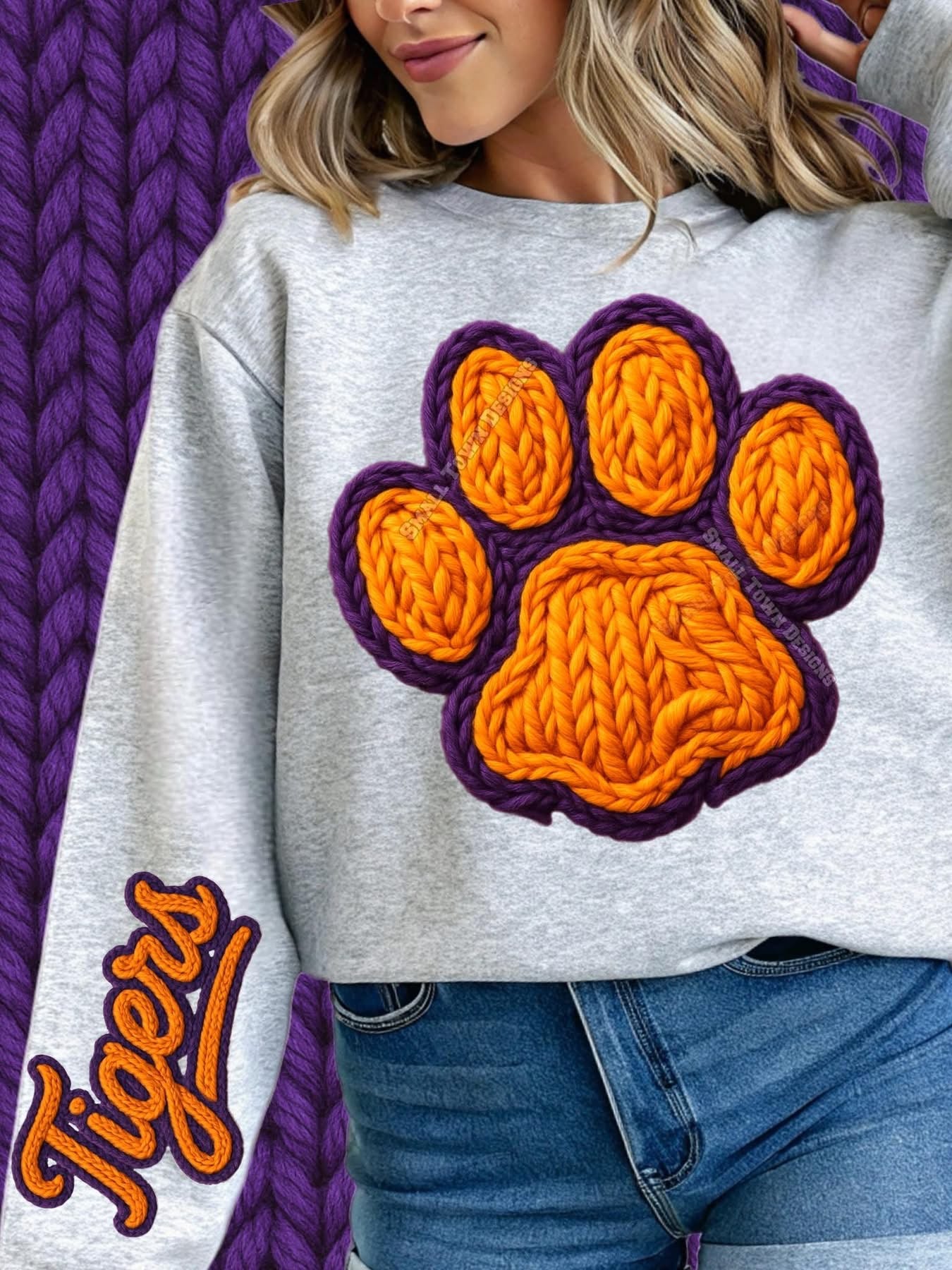 Clemson Paw Faux Yarn