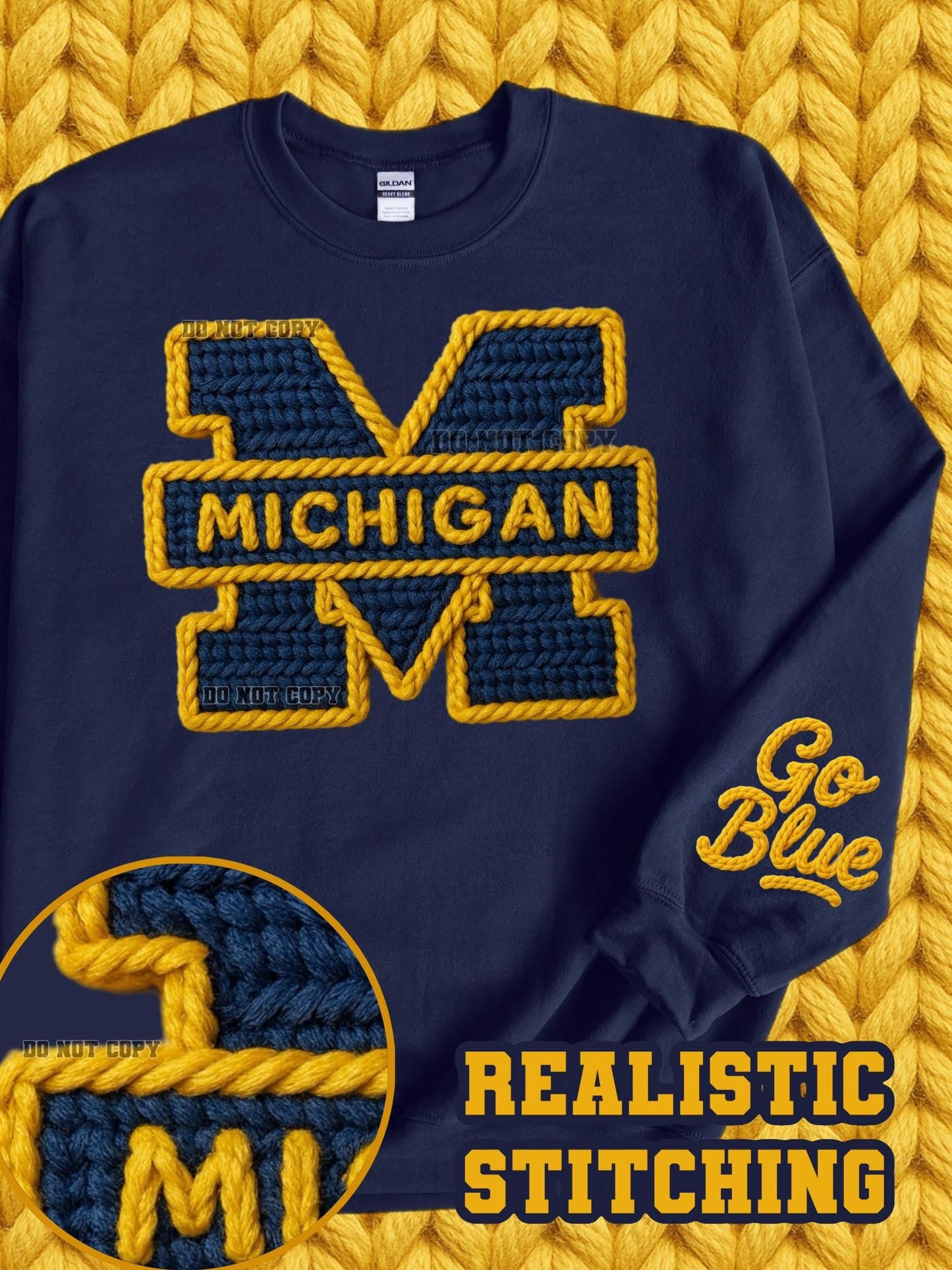 Michigan M Faux Yarn