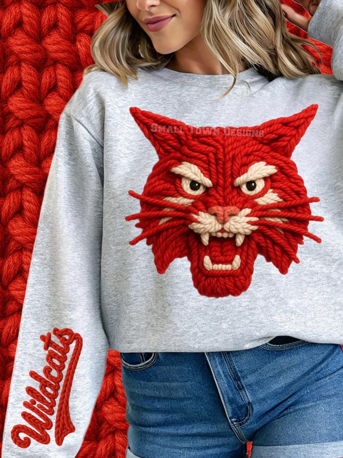 Wildcats Red Faux Yarn