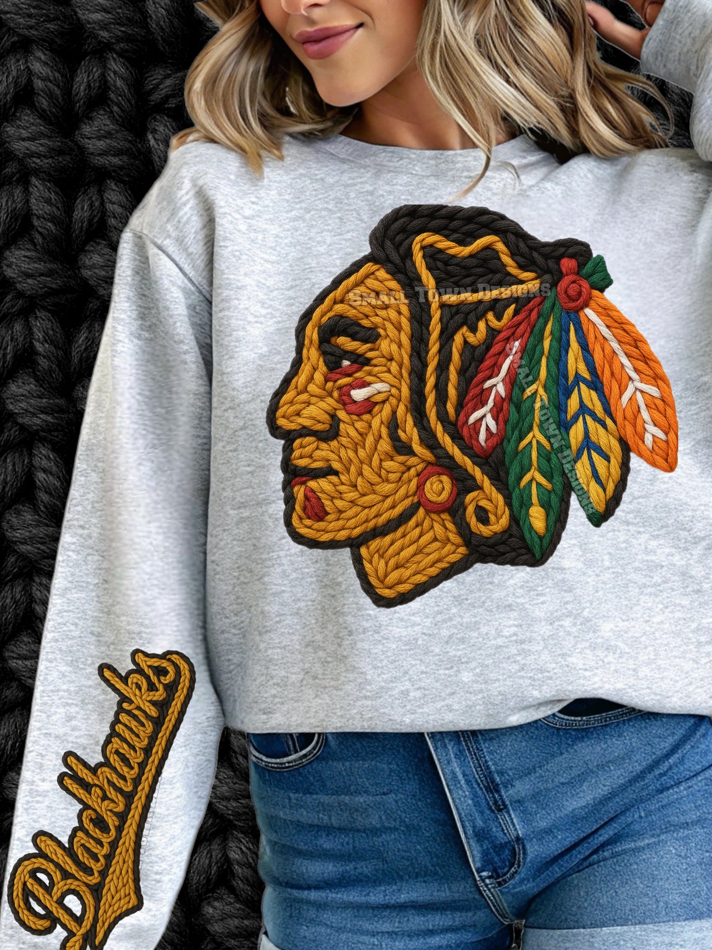 Blackhawks Faux Yarn