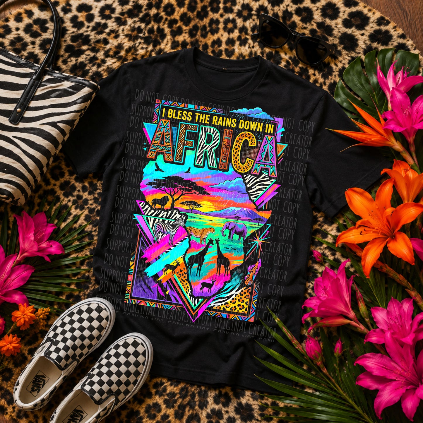 I Bless the Rains Down in Africa Blk Tee