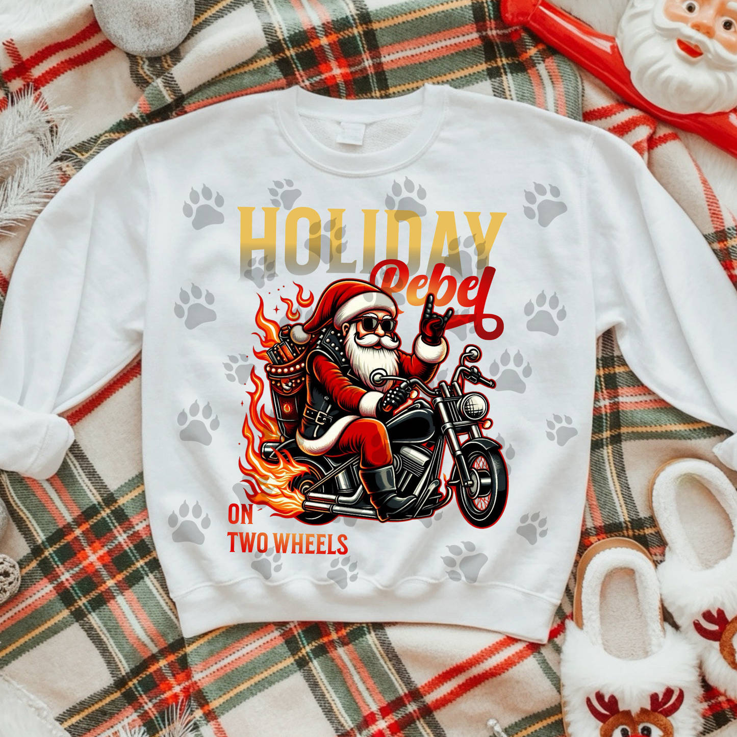 Holiday Rebel Santa Biker