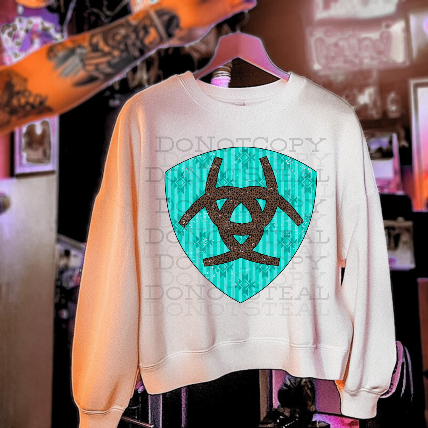 Shield Teal Leopard