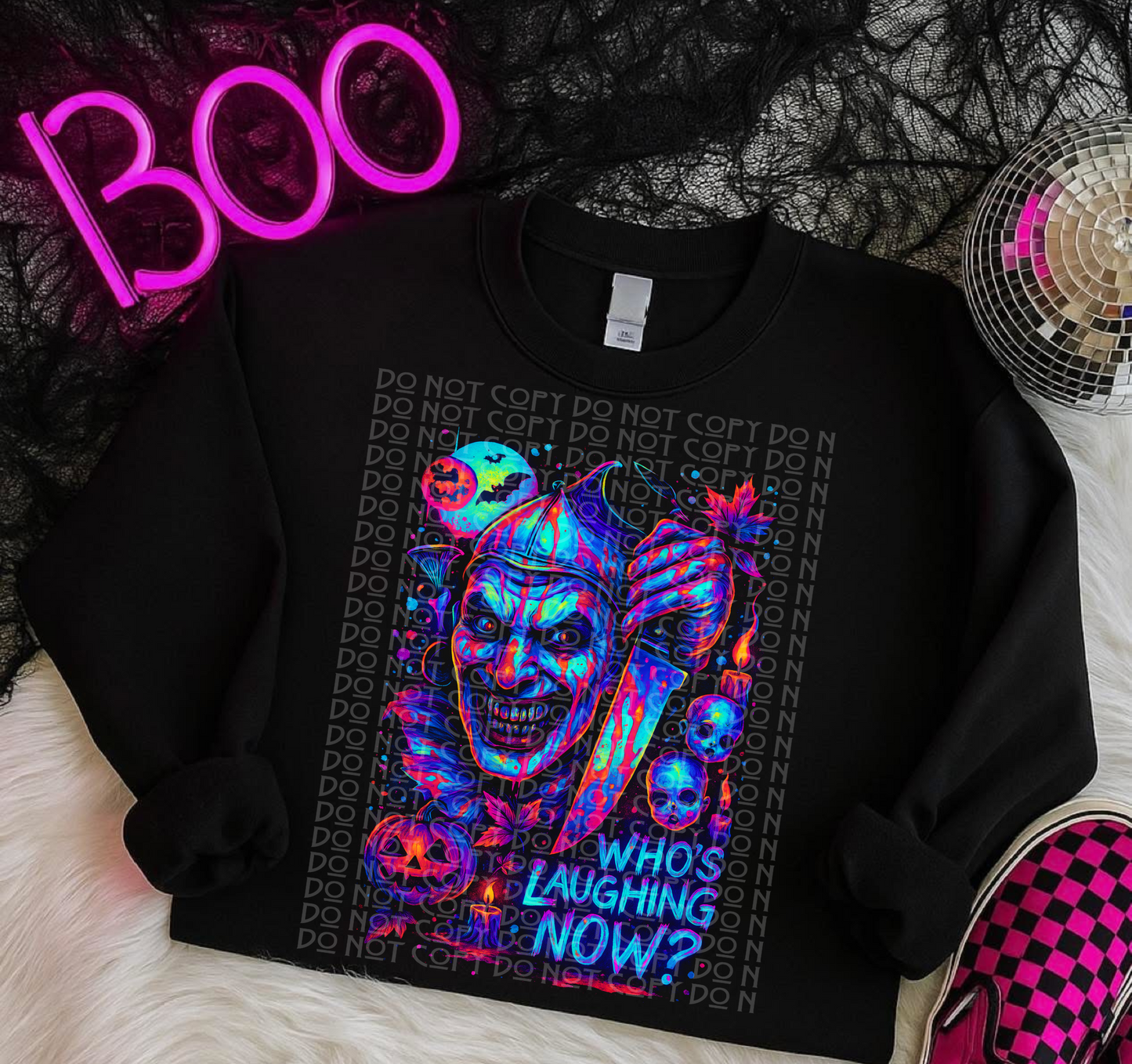 Evil Clown Who's Laughing (black shirt only)