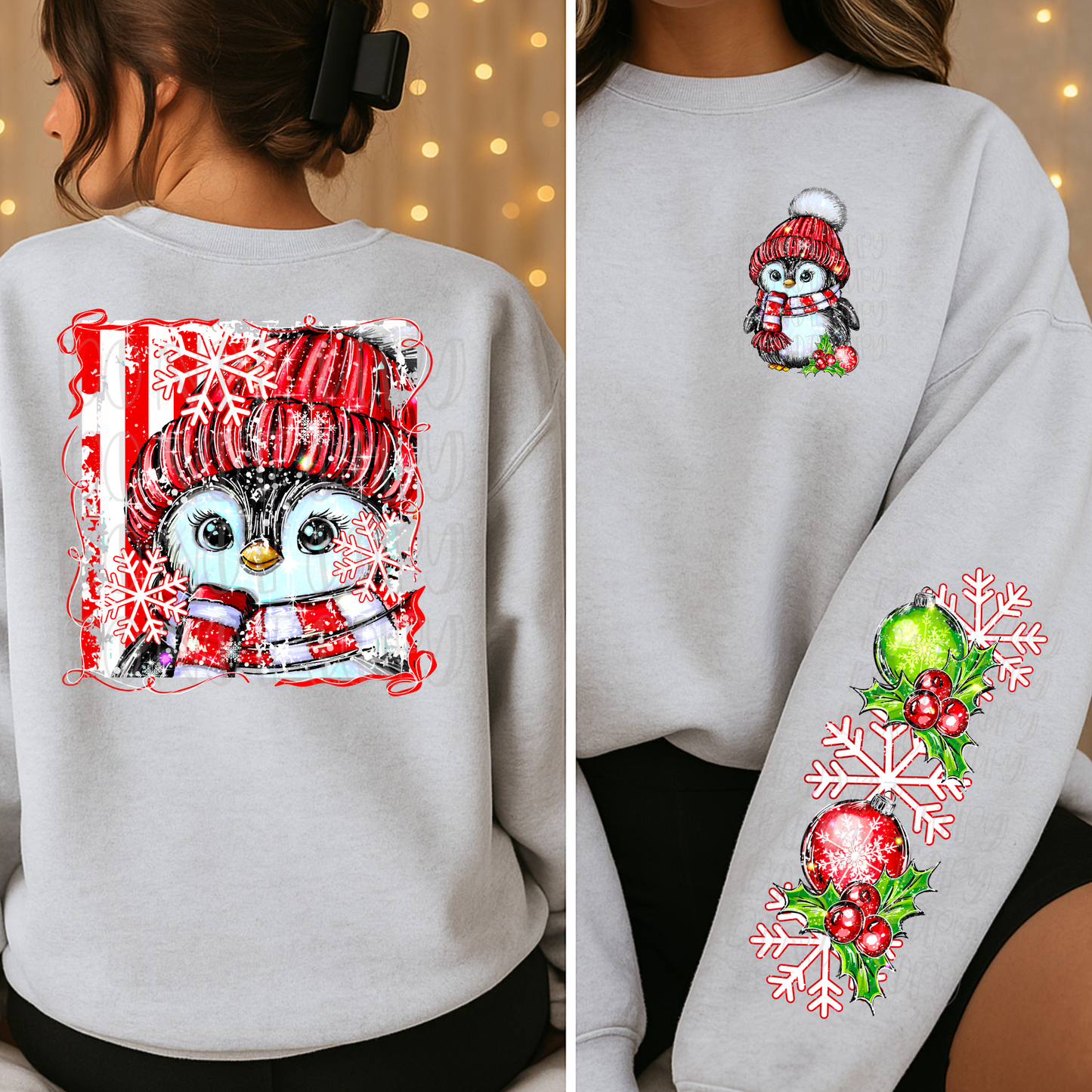 Cozy Penguin with Berries