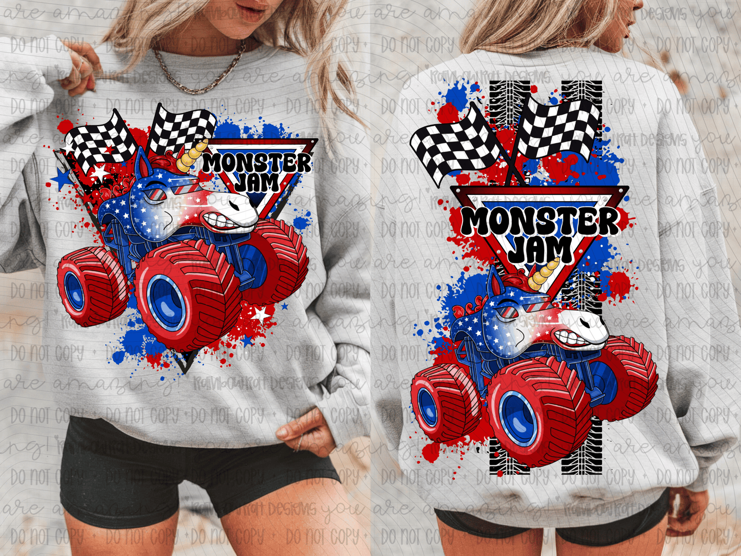 Sparkle Smash RWB Front Back