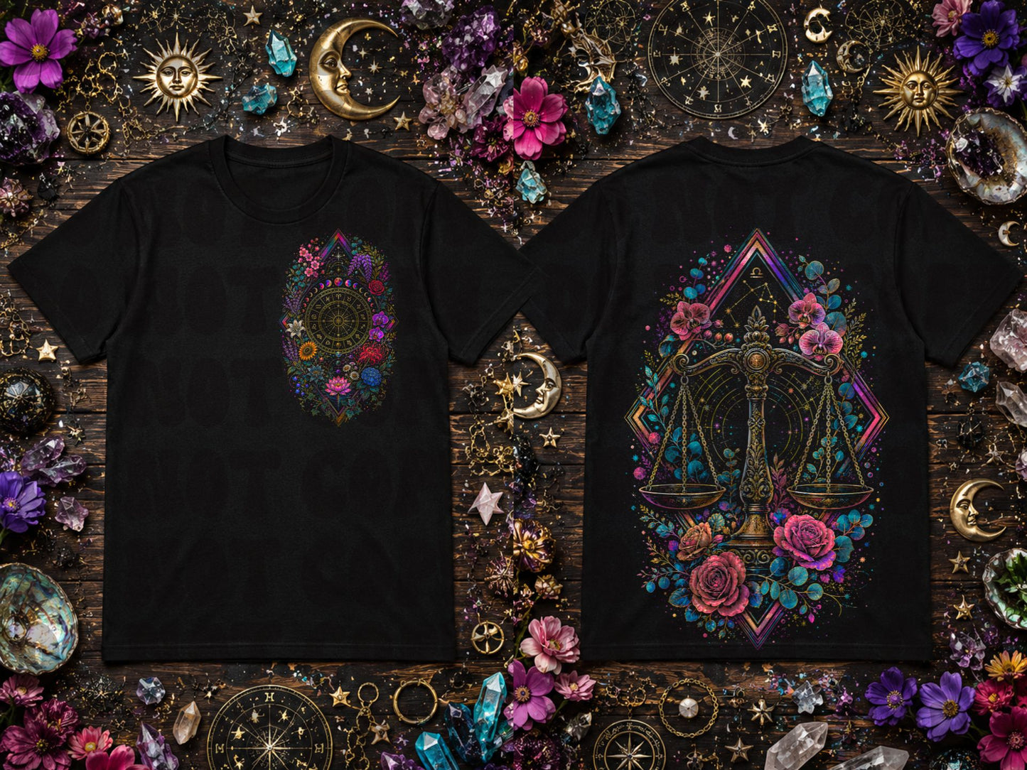 Libra Zodiac Blk Tee