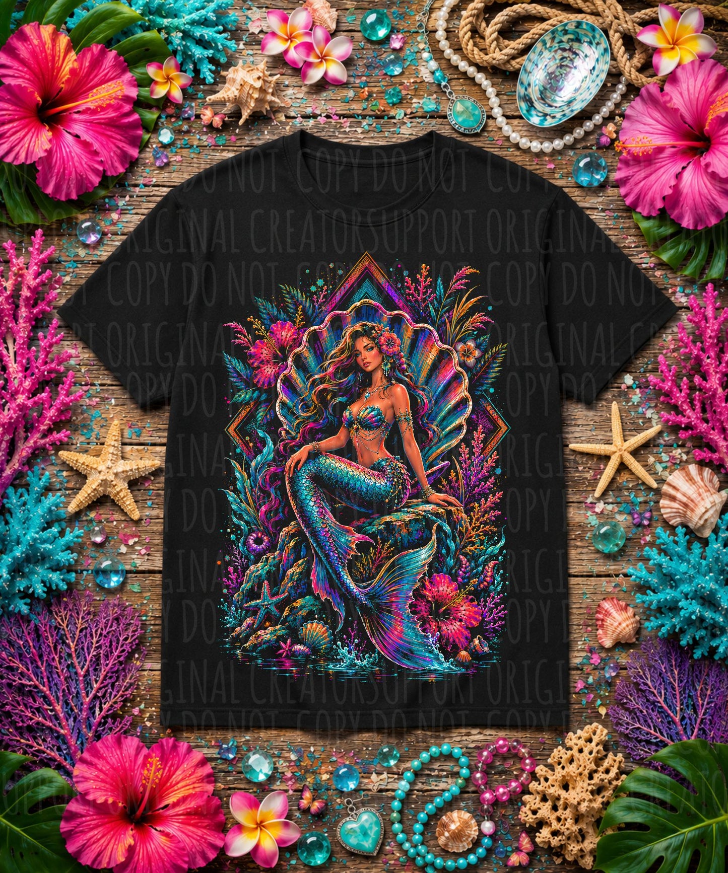 Mermaid Tropical Floral