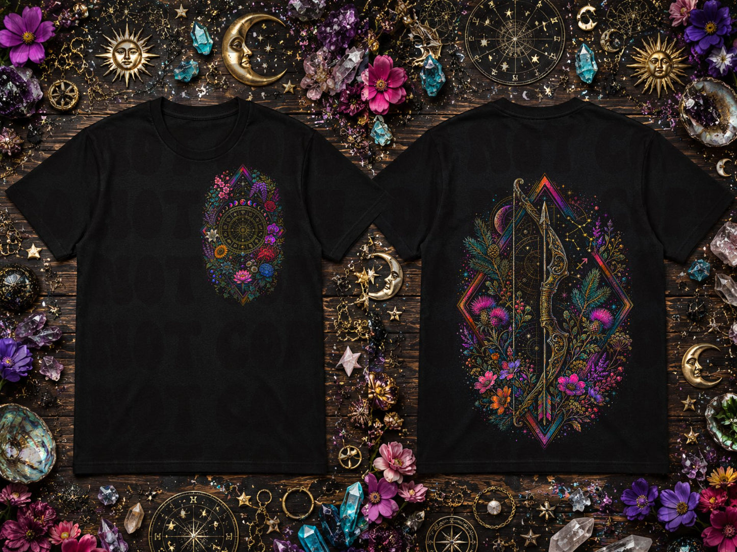 Sagittarius Zodiac Blk Tee