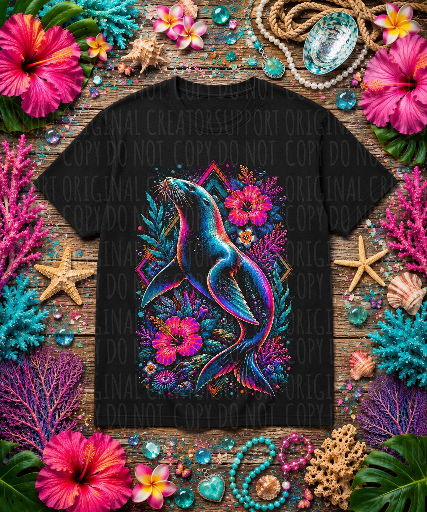 Sea Lion Tropical Floral