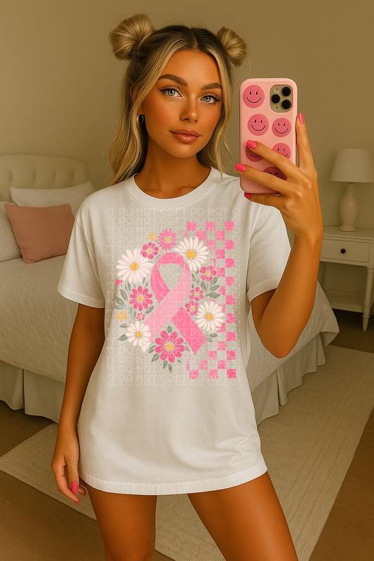 Breast Cancer Floral Ribbon