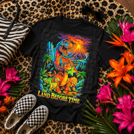 Dinosaur Land Movie Blk Tee