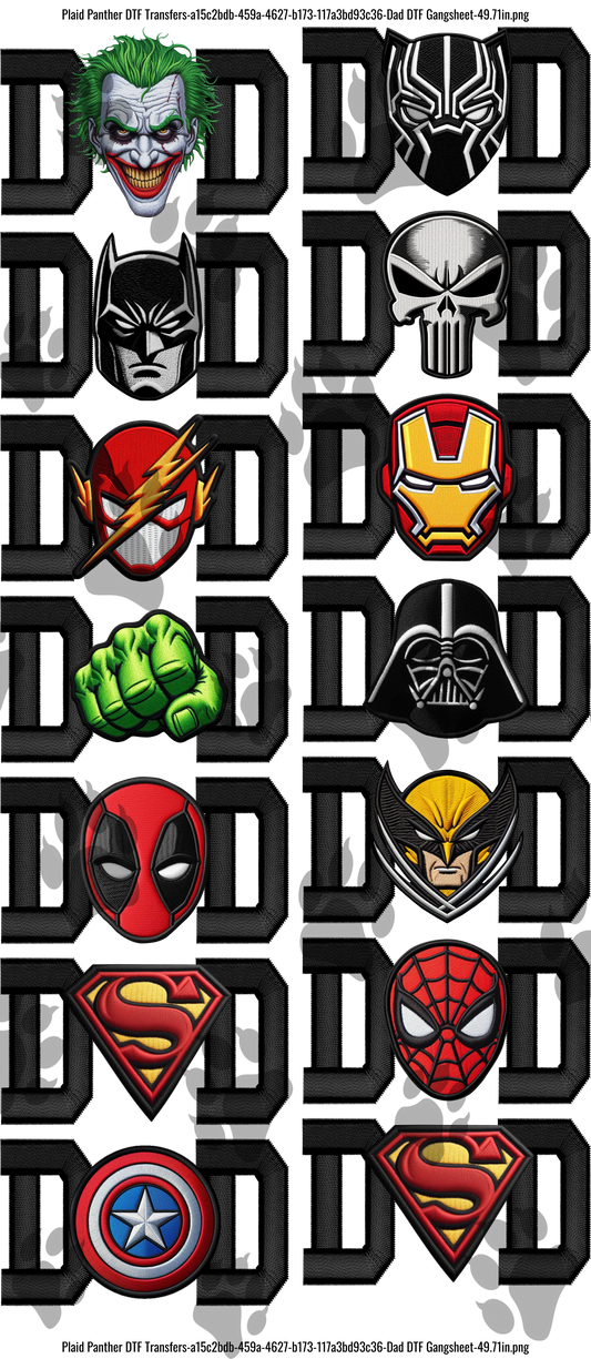 Superhero Dad DTF Gangsheet
