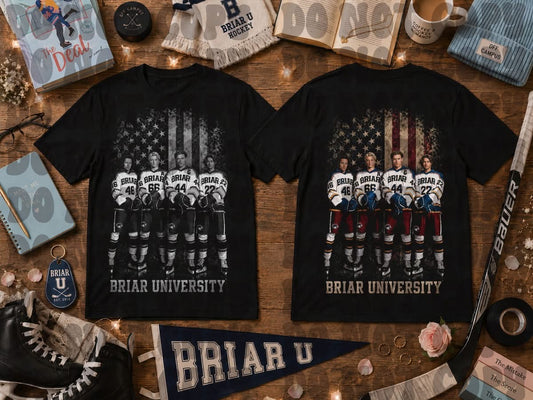 Hockey Players with Flag Blk tee