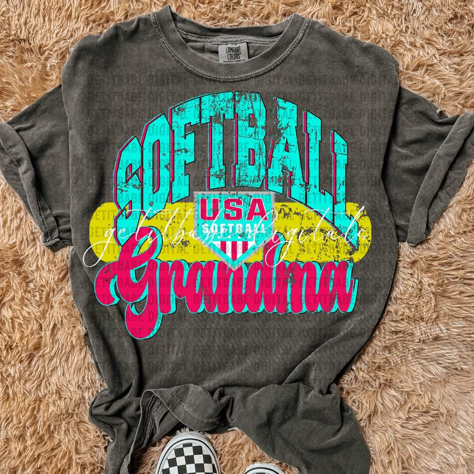 Teal and Red Softball