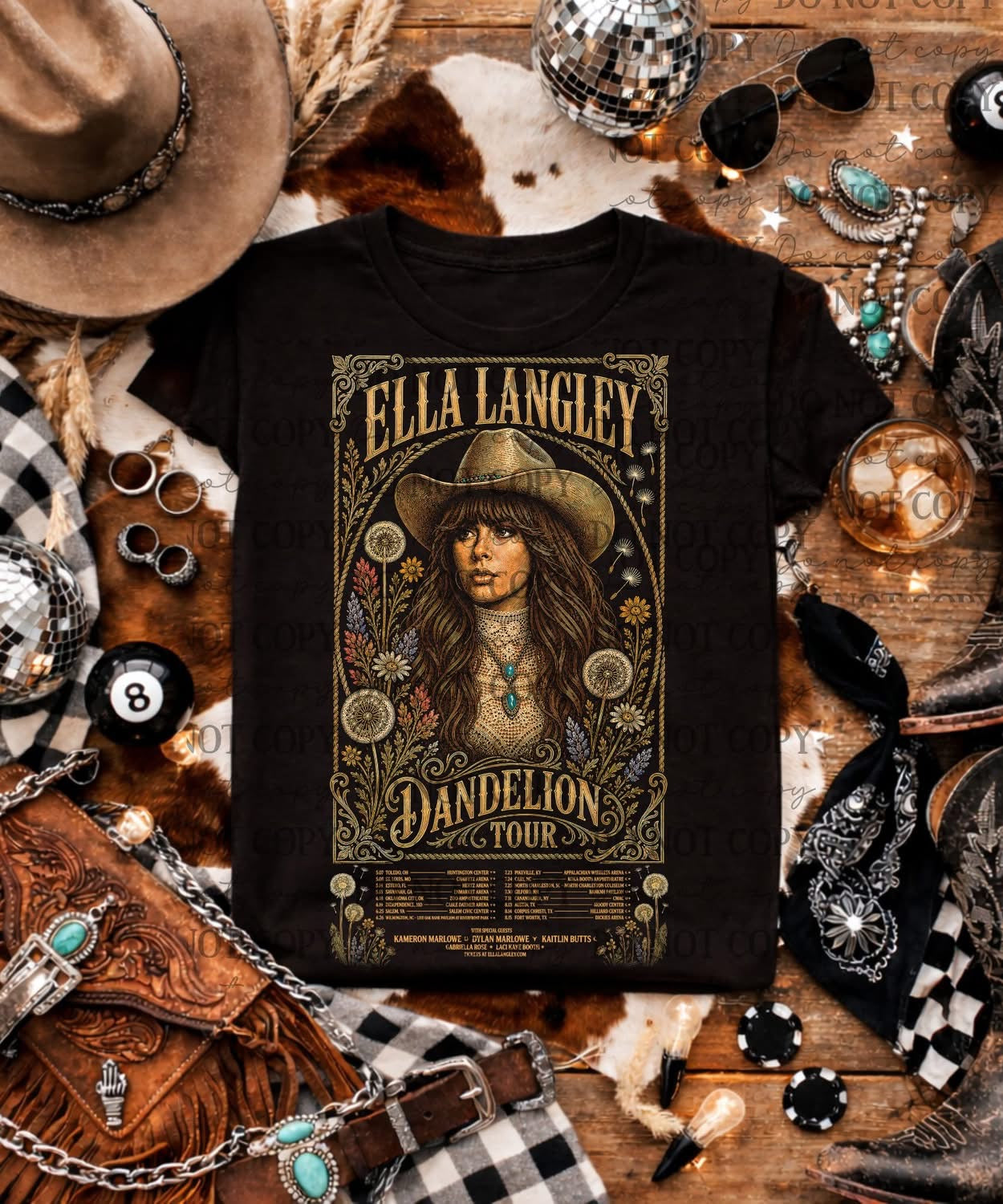 EL Dandelion Tour V2 Black Tee